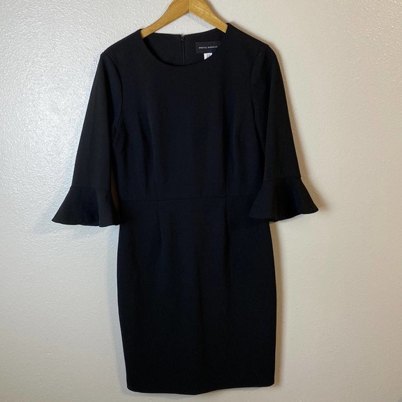 Donna Morgan Dresses & Skirts - Donna Morgan bell sleeve Midi black dress size 12